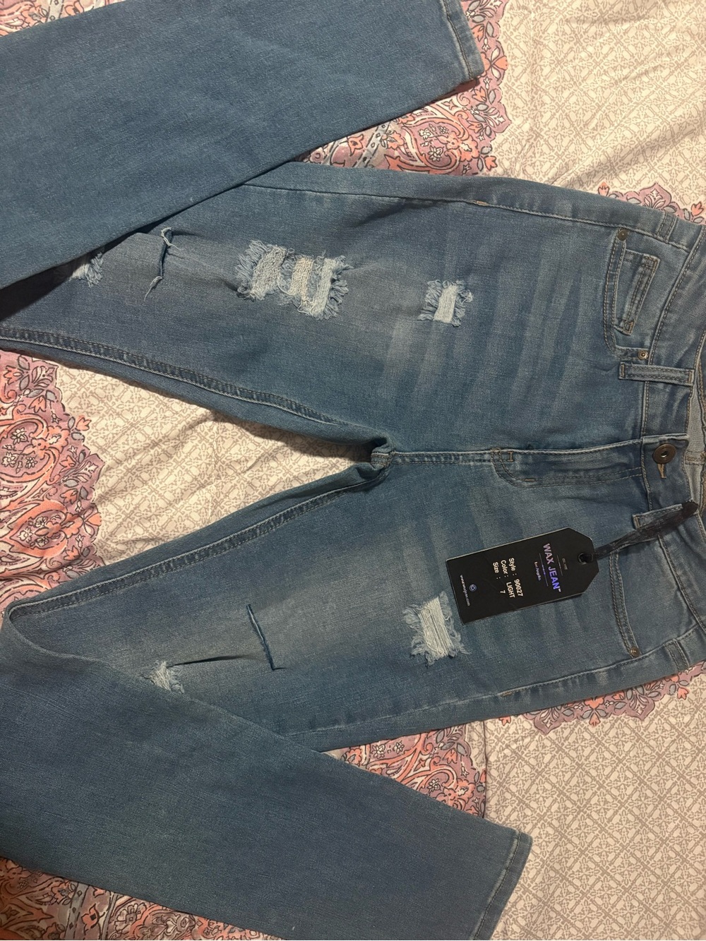 Wax Jean Skinny Distressed Jeans - Blue